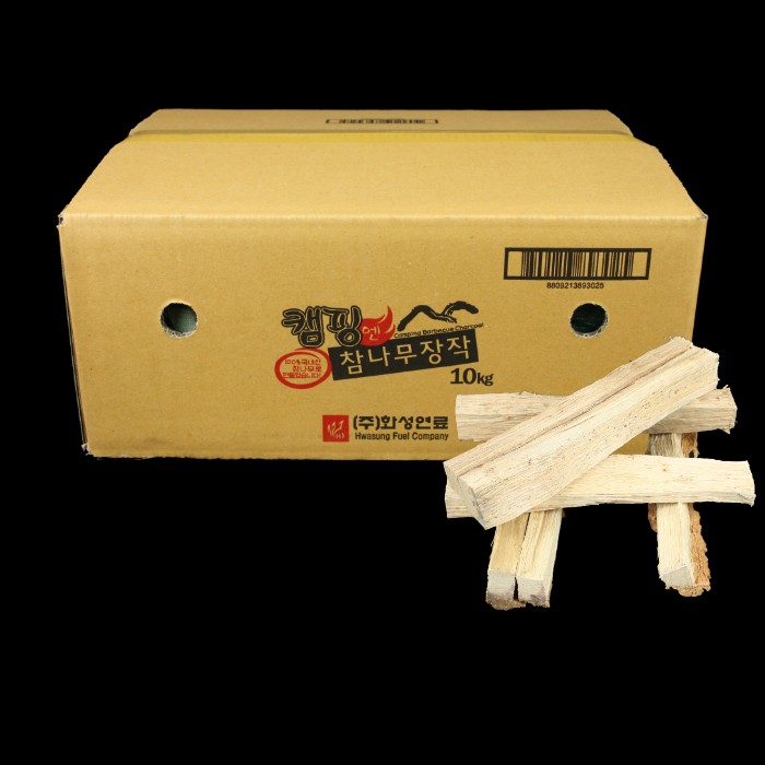 BOX 캠핑엔 참나무장작 10kg 캠핑용 쪼갬목
