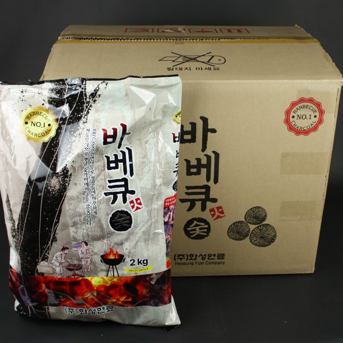 BOX 화성 바베큐숯 2kg 그릴용 바베큐용 흑탄