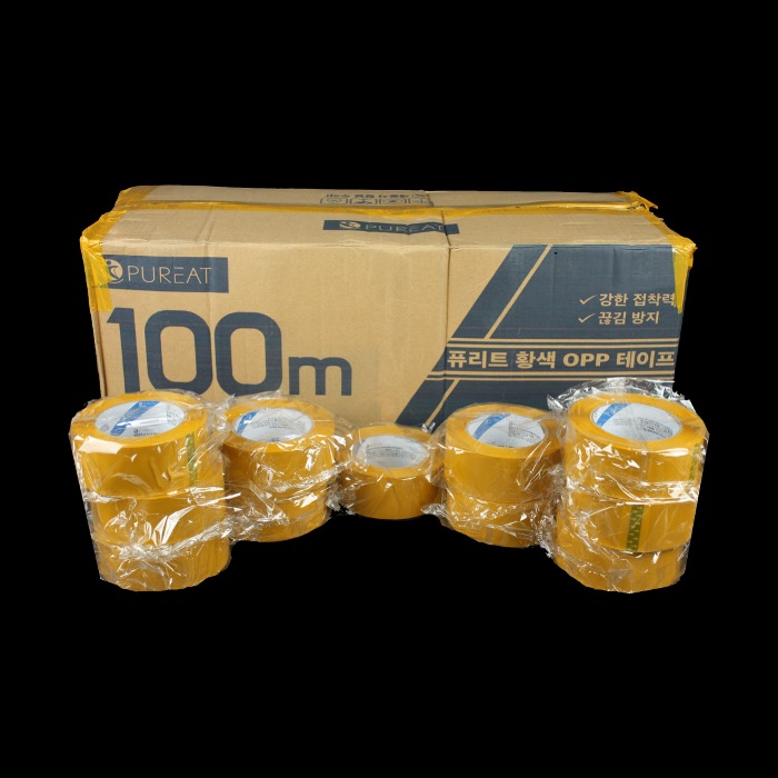 BOX 퓨리트 박스테이프 중포장용 48mm x 100M 50개 황색