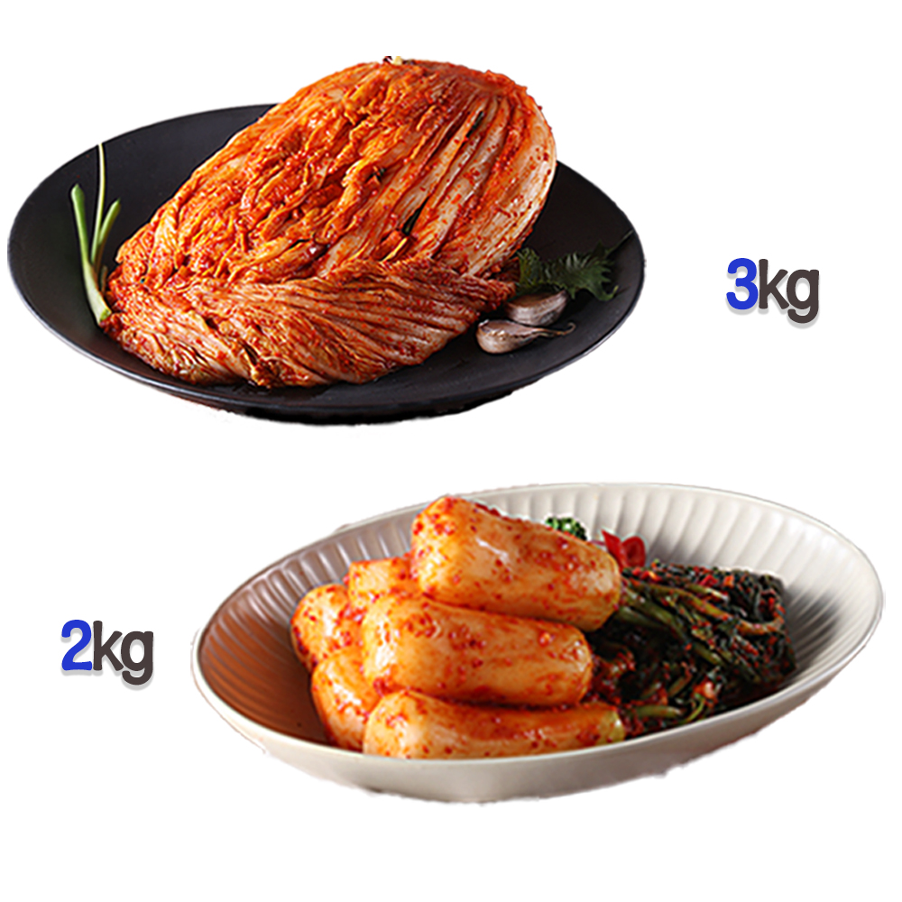 찬우물 신선김치세트 5kg (포기김치 3Kg + 총각김치 2kg)