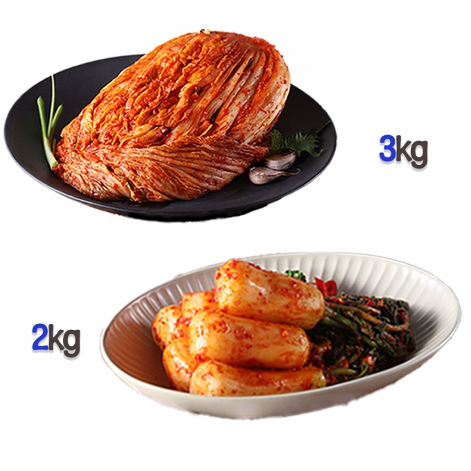 찬우물 신선김치세트 5kg (포기김치 3Kg + 총각김치 2kg)