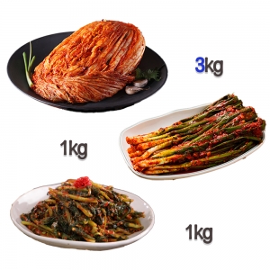 찬우물 신선김치세트 5kg (포기김치 3Kg + 파김치 1kg + 열무김치 1kg)
