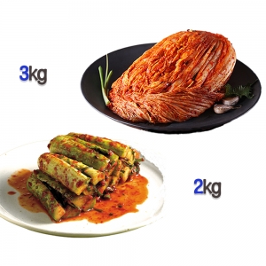 찬우물 신선김치세트 5kg (포기김치 3Kg + 오이소박이 2kg)