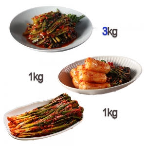 찬우물 신선김치세트 3kg (열무김치 3Kg + 총각김치 1kg + 파김치 1kg)