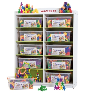 누리과정창의블록메가세트10종&진열대(+놀이매트)