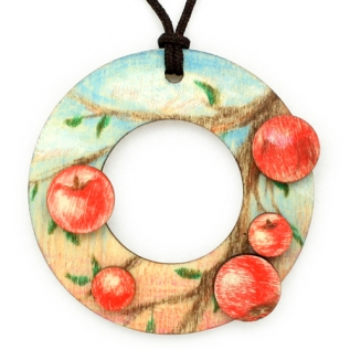 나무목걸이만들기사과(10개세트)