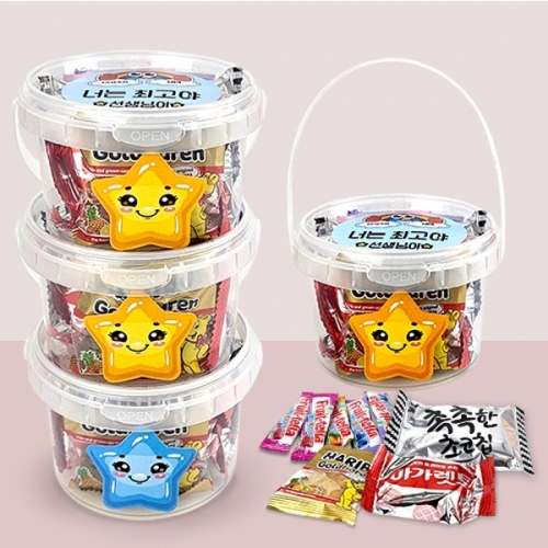 [간식선물]미니바스켓간식세트(개별문구라벨)10개