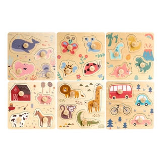 [원목퍼즐]손잡이퍼즐6종세트