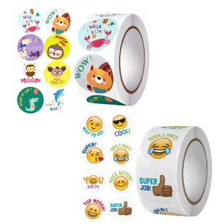 칭찬롤스티커(지름25mm/500p)X4롤세트