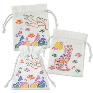 스텐실로복주머니만들기-전통문양(5인용/매직펜포함)