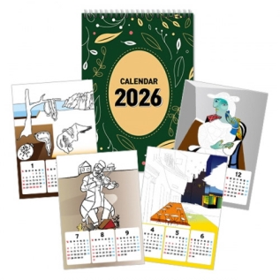 [2026달력만들기]나만의명화컬러링달력(5인용)-초록