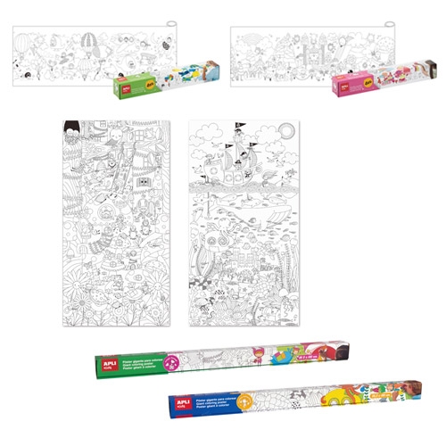 [그룹활동용]APLI컬러링세트(4m탈착식롤페이퍼2개&180cm자이언트포스터2개)