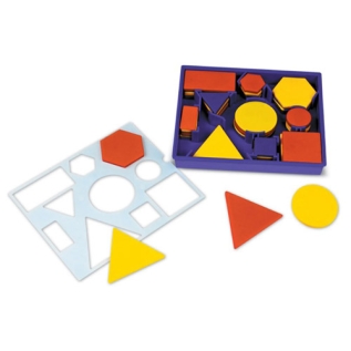 [뚜껑모서리파손-사진확인/20%할인]기본도형학습세트(60조각/5모양/2크기/2두께/3색/모양자포함)
