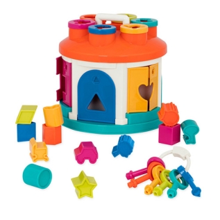 12가지모양블록하우스(문/열쇠/굴뚝끼우기)