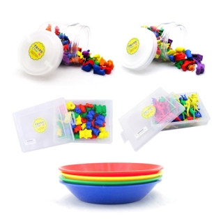 [수세기&분류&패턴]수세기모형과접시메가세트(동물/교통기관/곰돌이/공룡)