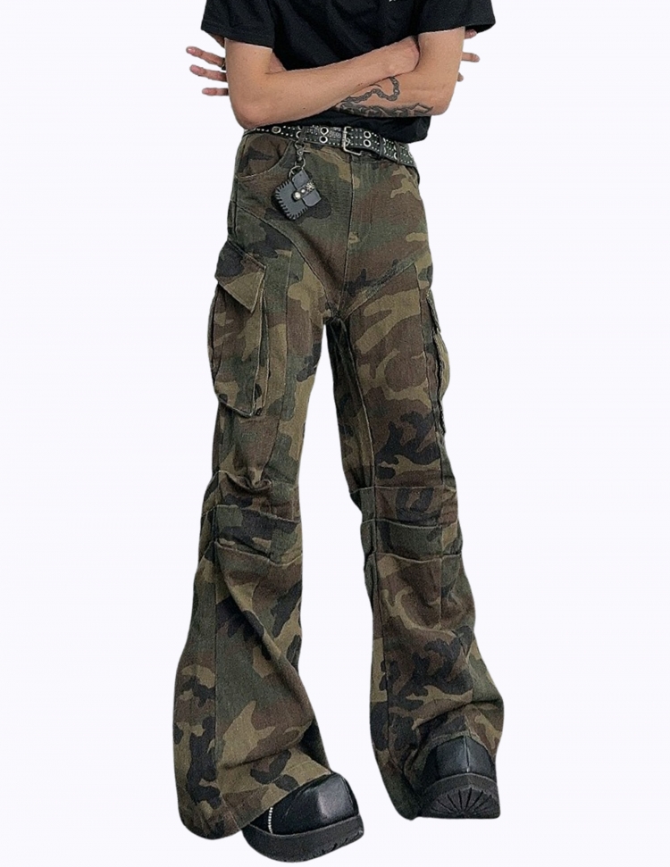 플레어 카모 멀티포켓 팬츠