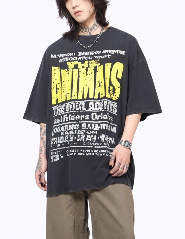 빈티지 빅 로고 프린팅 티셔츠