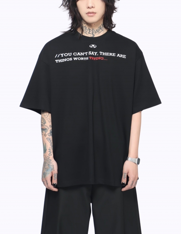 슬로건 레터링 티셔츠