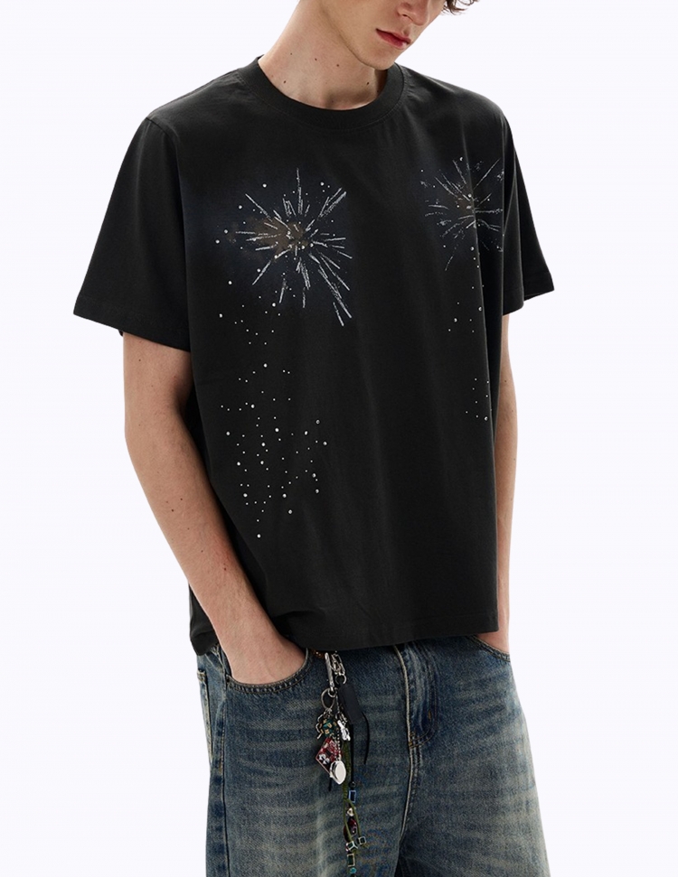파이어워크 프린팅 티셔츠