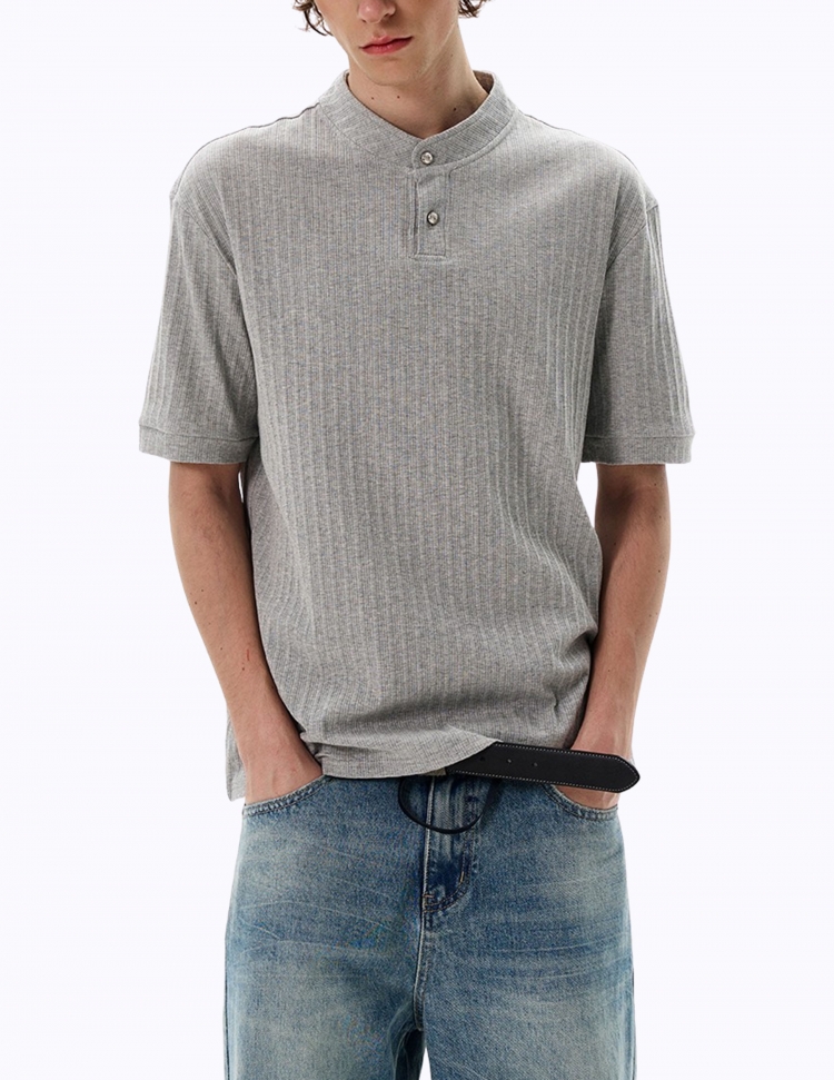 베이직 헨리넥 니트 티셔츠