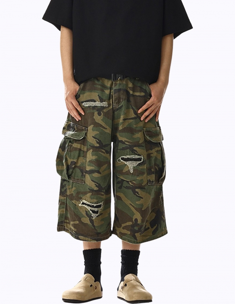 올매치 카모 멀티포켓 하프 팬츠