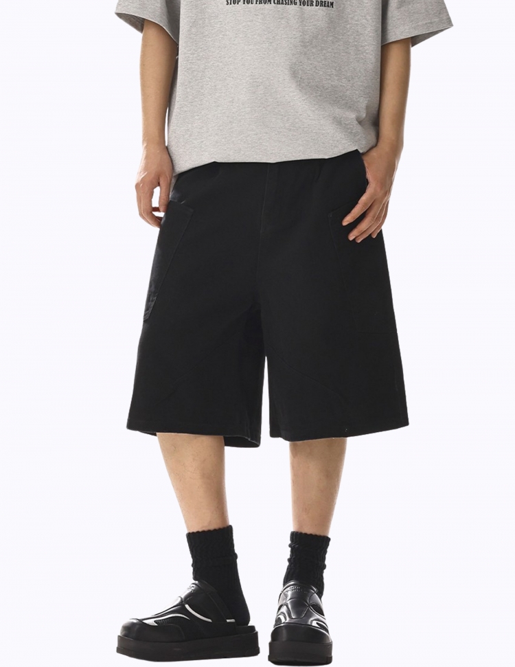 데일리 블랙 포켓 하프 팬츠