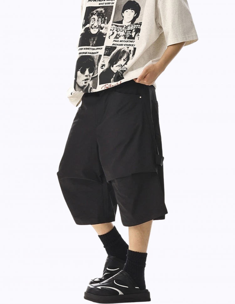 루즈 클린핏 워크 멀티포켓 하프 팬츠