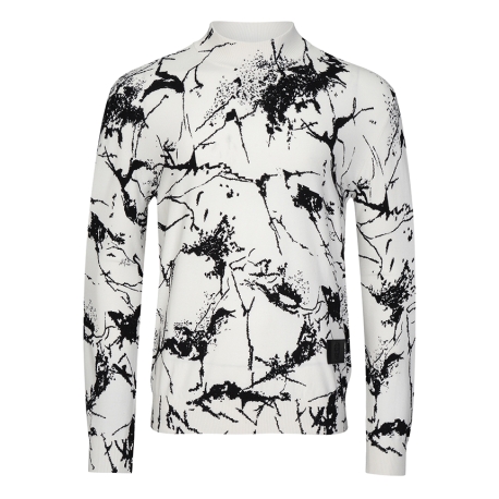 크랙프린트 하이넥 니트