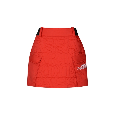 로고 퀼팅 셋업 스커트