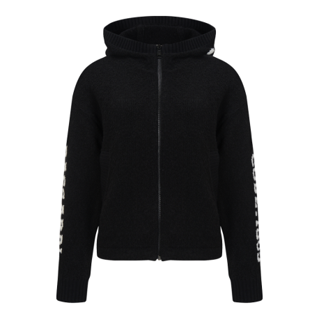 부클 후드 방풍 가디건