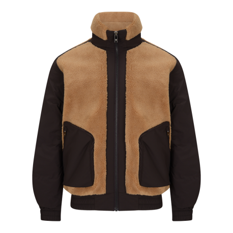 플리스 믹스 패딩 점퍼