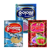 토코 숭어삼합세트 숭어떡밥 (숭어떡밥+숭어어분+딸기글루텐 4봉입) 집어제 바다낚시 정품 파란낚시