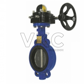 1000000044 동진밸브 KS 주철10K 웨이퍼형 고무붙이 버터플라이밸브 DBG-1W (기어식) 40A~500A