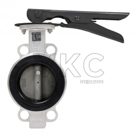 1000000685 정도기계 국산 스텐(일반핸들) 웨이퍼형 버터플라이밸브 PSW10-330 10K 32A~150A (레버식, 물용)