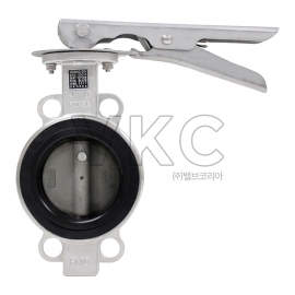 1000000915 정도기계 국산 올스텐 웨이퍼형 버터플라이밸브 PSW10-330 10K 32A~150A (레버식, 물용)