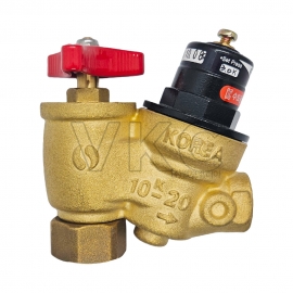 1000001195 신일밸브 감압일체형 수도용 앵글밸브 SI-104A 10K 20A&times;15A 황동나사식 (신일 세대별 감압변 SI-104AC) 기본 3K, 기타압력 별도요청