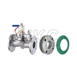 1000001307 신우밸브 스텐 정수위밸브+단관 세트 10K 65A~125A 전자/볼탑/겸용 선택 (SWV-S12S, SWV-F12S, SWV-FS12S, 정수위조절밸브+단관+가스켓 3종 세트상품)