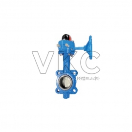 1000001358 원일 국산 KS 기어식 버터플라이밸브 주철 10K 50A~300A (원일산업 물용 웨이퍼형 고무붙이 주철버터플라이 WSBG-10-KR)