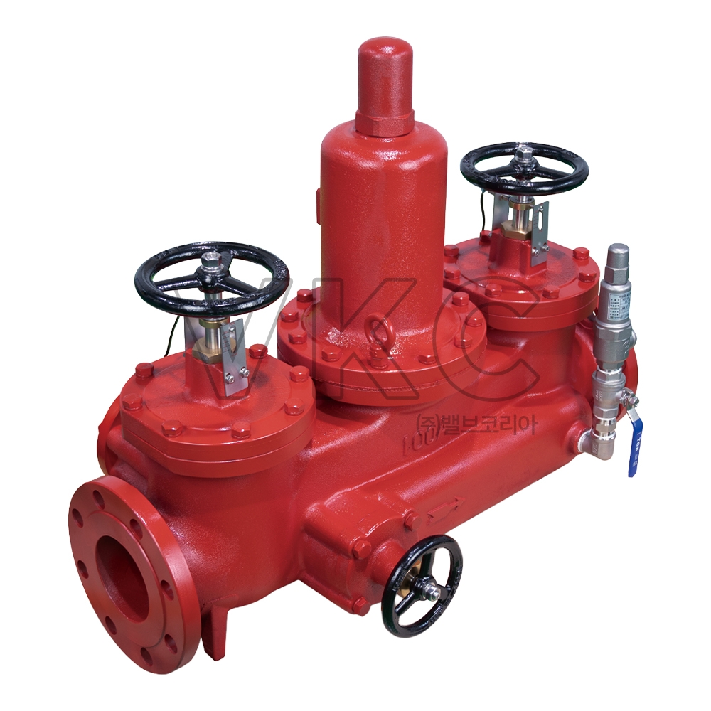 1000001871 (국산) SH 닥타일 소방용 복합형 균압방지 감압밸브 20K 80A~150A SHMFR-R02 플랜지식 (신한시스템밸브 주철 GCD450 직동식 대구경 릴리프 바이패스 소방 감압변)
