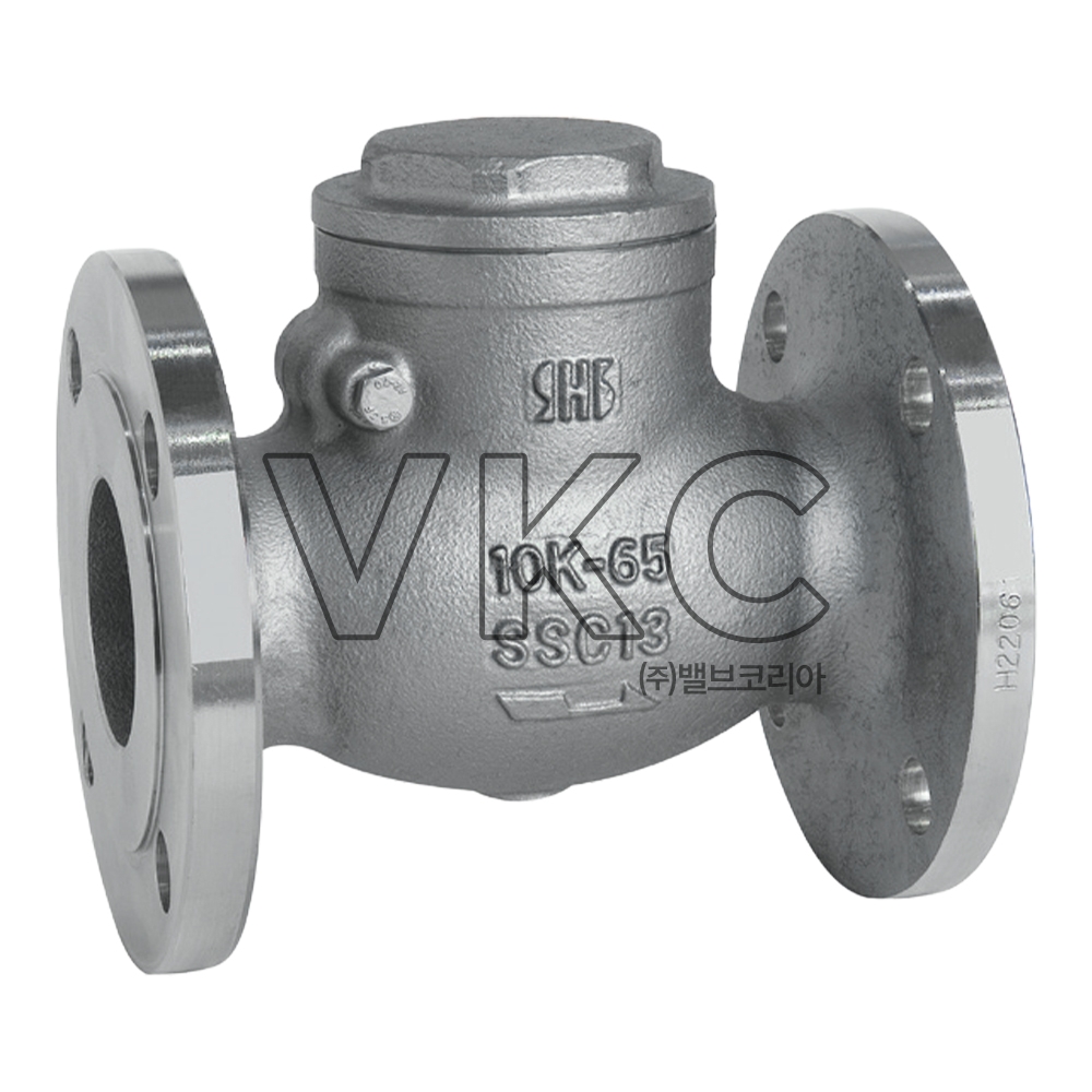 1000002205 (국산) 화성밸브 스텐 플랜지식 스윙체크밸브 10K 15A~100A SB타입 (HS SSC13 S.B 스텐스윙체크 0.5인치~4인치)