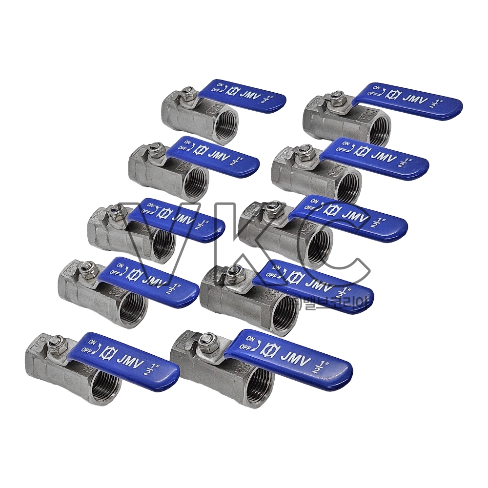 1000002230 JMV 스텐 볼밸브 1PC 20K 15A 10개 1박스 (제이엠밸브 물용 1피스 나사식 볼 밸브 10EA 1BOX)