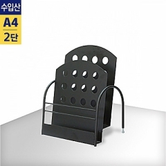 카탈로그스탠드A4용 1열2단 흑색<BR>cs-302N