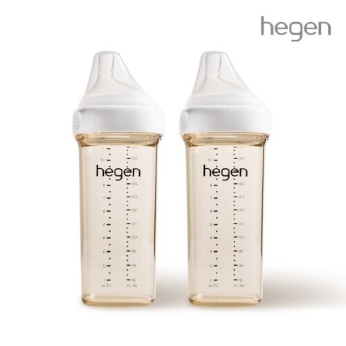 헤겐 애착젖병 PPSU 330ml 트윈 2P (3단계 젖꼭지포함)★보관뚜껑 1P 증정(컬러랜덤)