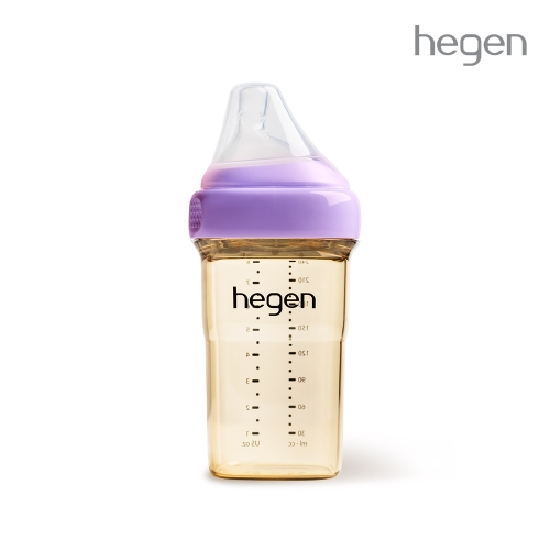헤겐 컬러젖병 PPSU 240ml 퍼플(1P) (젖꼭지 2단계포함)