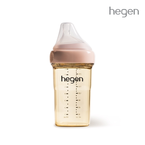 헤겐 컬러젖병 PPSU 240ml 핑크(1P) (젖꼭지 2단계포함)