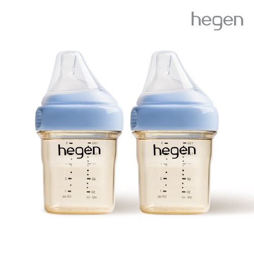 헤겐 컬러젖병 PPSU 150ml 블루 트윈 (젖꼭지1단계포함)★보관뚜껑 1P 증정(컬러랜덤)