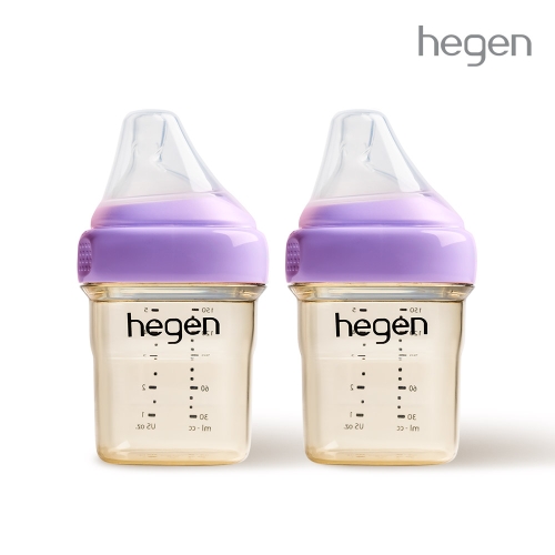 헤겐 컬러젖병 PPSU 150ml 퍼플 트윈 (젖꼭지1단계포함)★보관뚜껑 1P 증정(컬러랜덤)