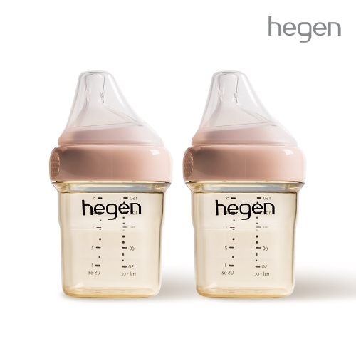 헤겐 컬러젖병 PPSU 150ml 핑크 트윈 (젖꼭지1단계포함)★보관뚜껑 1P 증정(컬러랜덤)