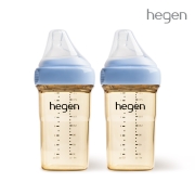 헤겐 컬러젖병 PPSU 240ml 블루 트윈 (젖꼭지2단계포함)★보관뚜껑 1P 증정(컬러랜덤)