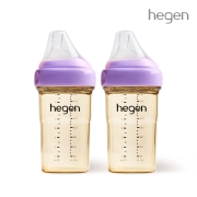 헤겐 컬러젖병 PPSU 240ml 퍼플 트윈 (젖꼭지2단계포함)★보관뚜껑 1P 증정(컬러랜덤)